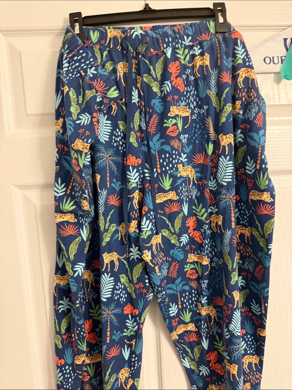Women’s Navy Tropical Leopard Pajama Pants